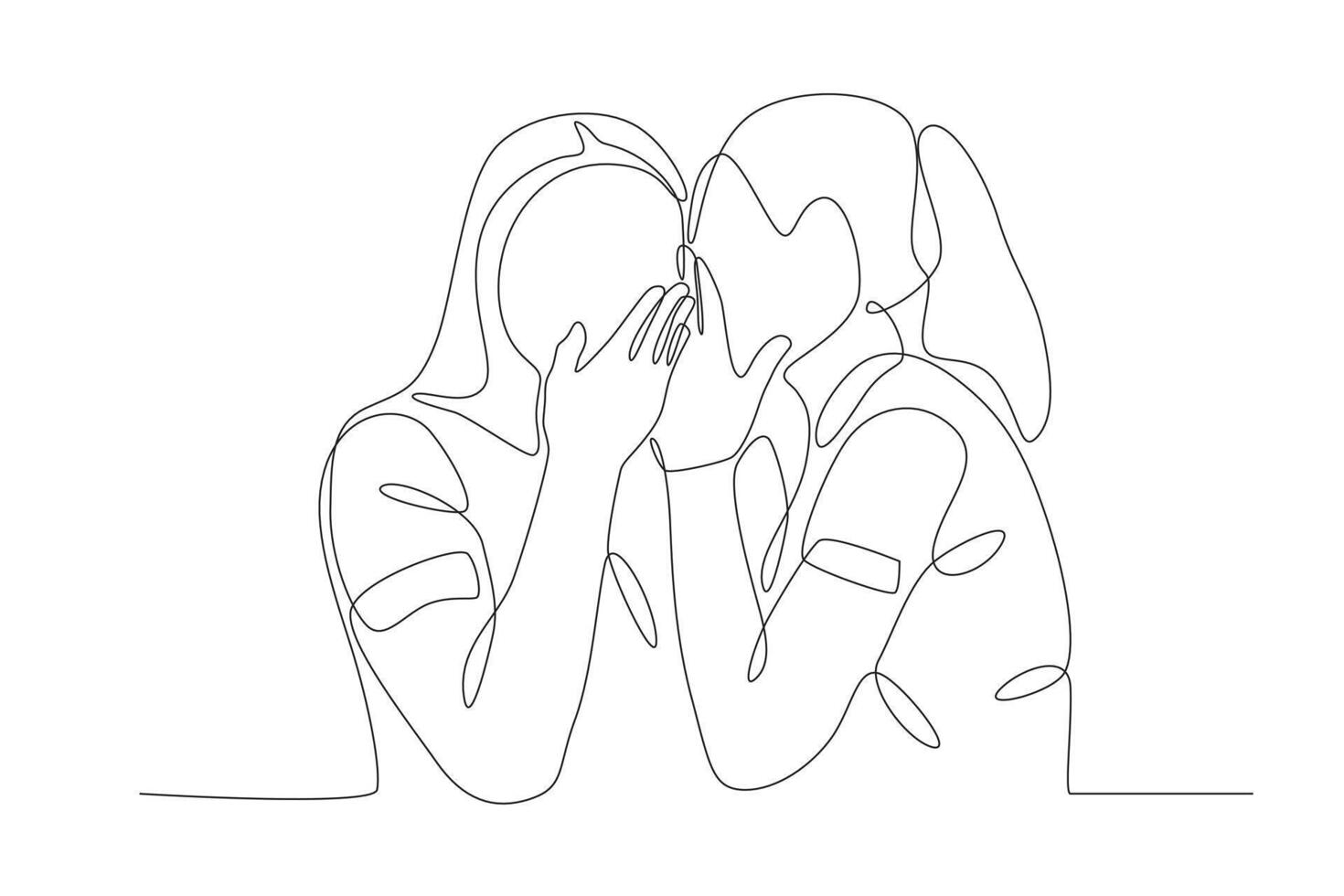 Two women are whispering vector