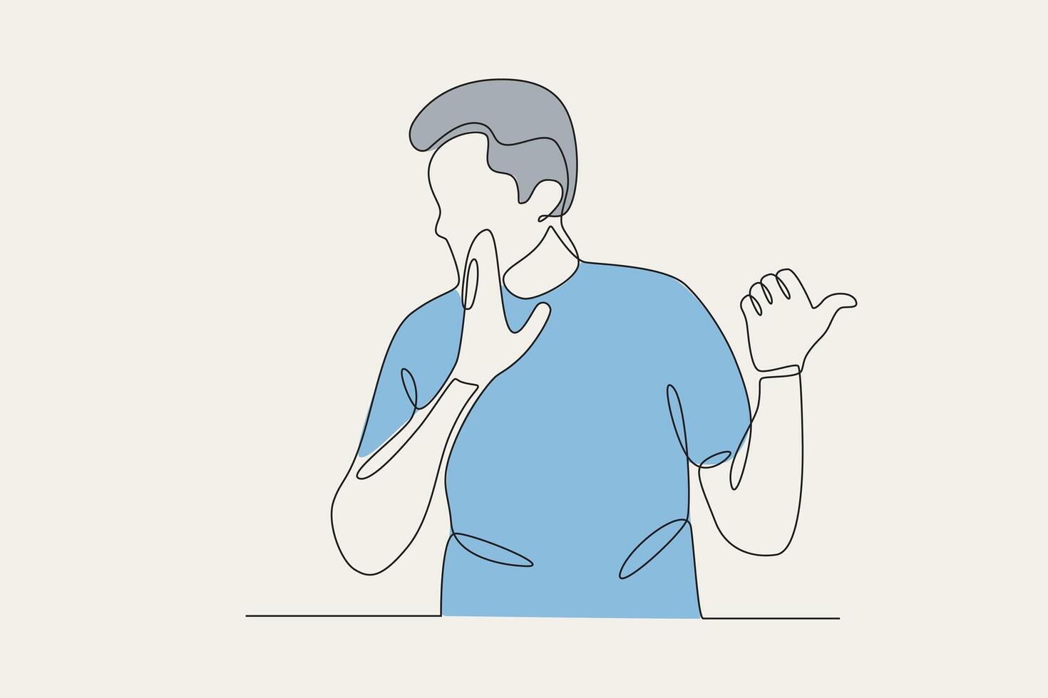 A man is gossiping about his friend vector