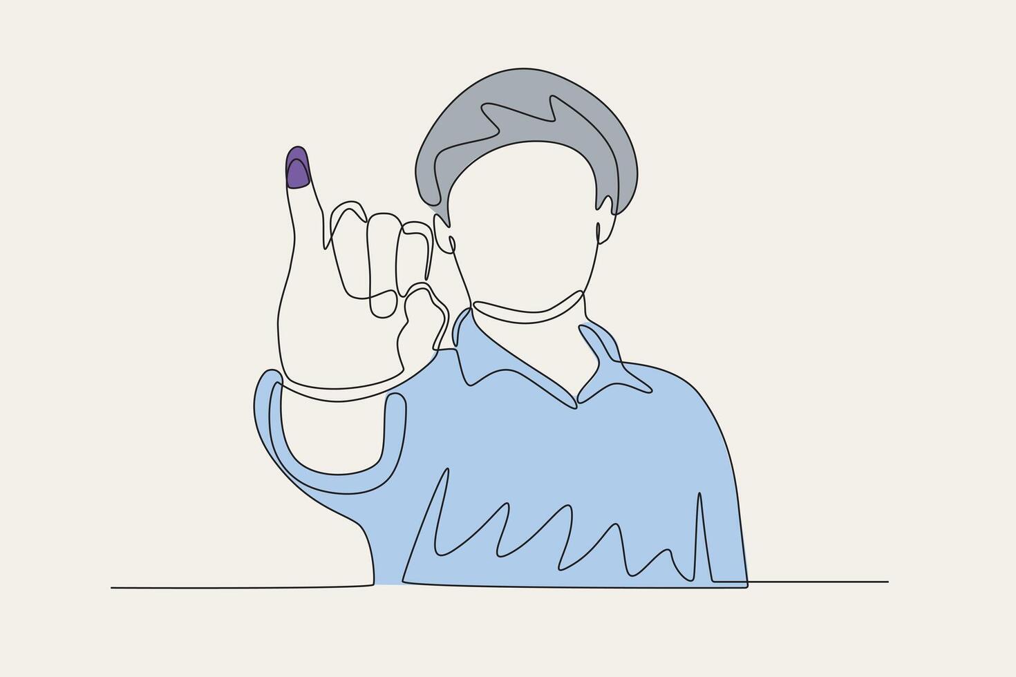 The little finger and purple ink vector