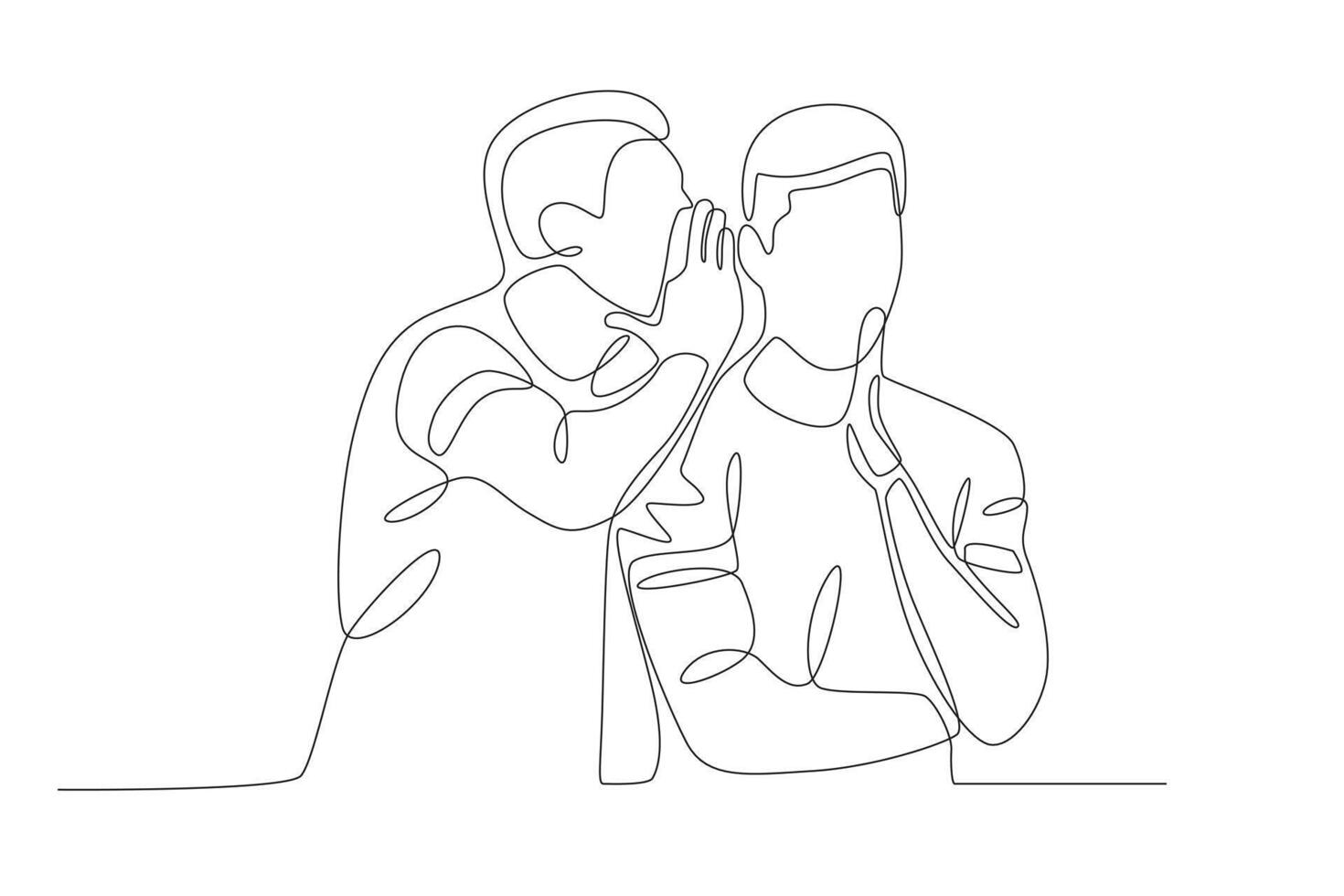 A man is listening to his friend's gossip vector