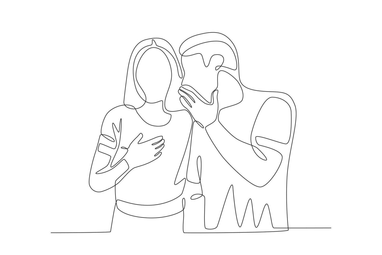 A man is whispering to his girlfriend vector