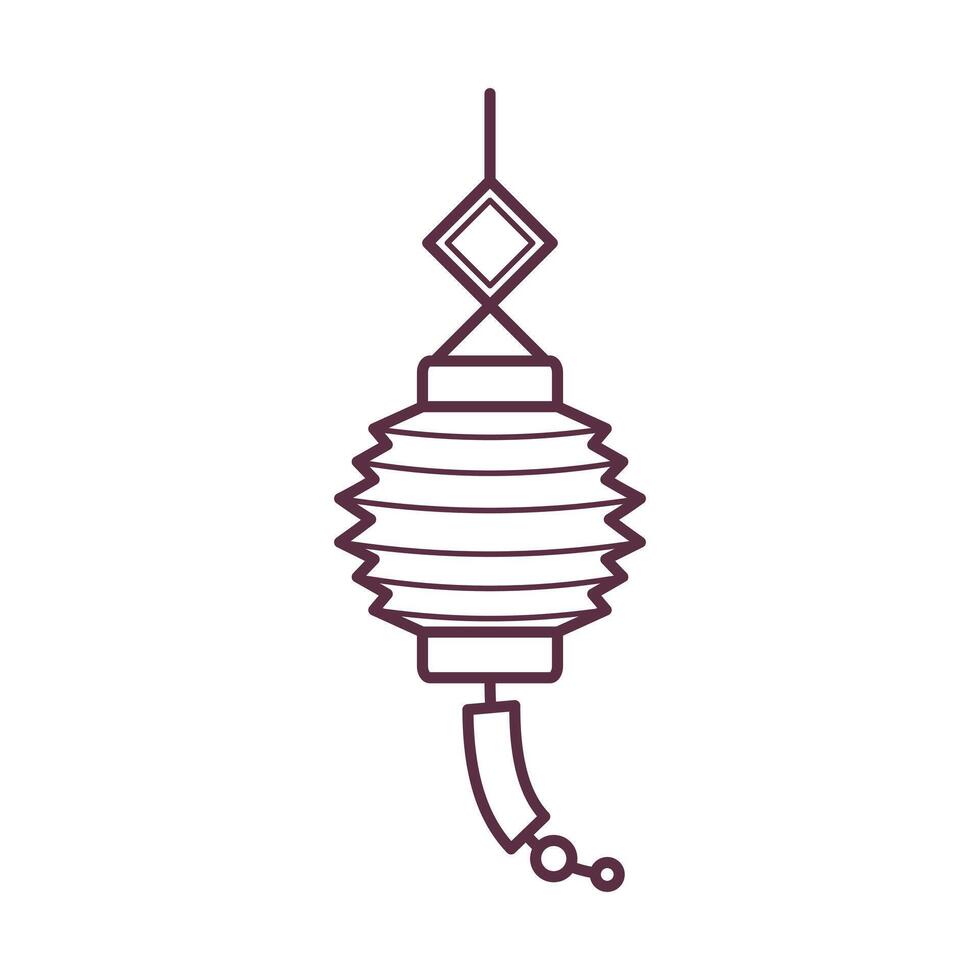 Chinese Lunar New Year simple cartoon decorations line art design outline vector