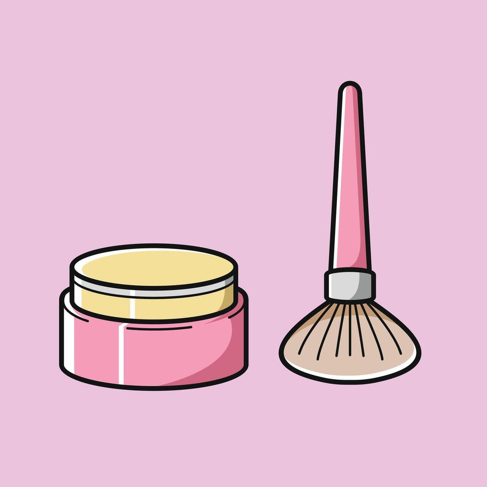 hacer arriba productos cosméticos belleza niña tema vector diseño Arte