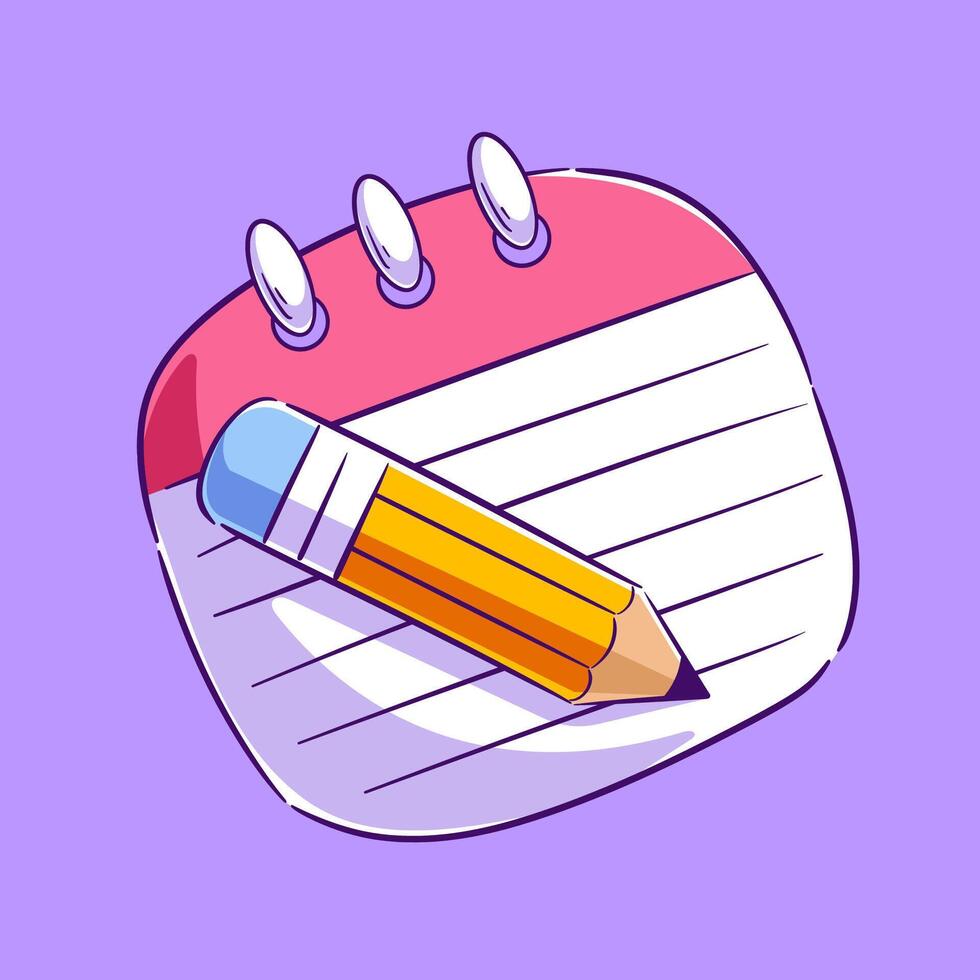 Writing paper and pencil in hand drawn style vector