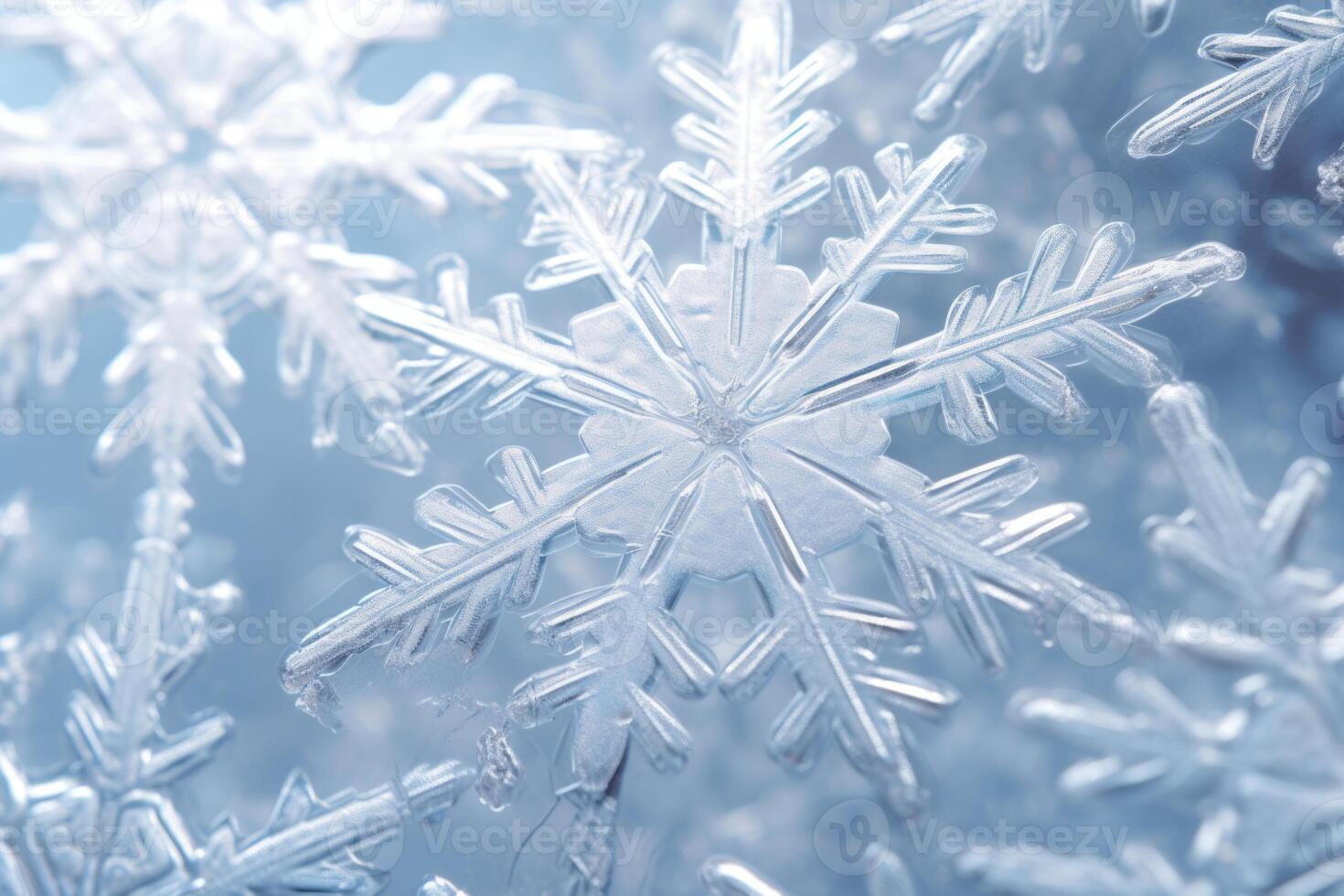 AI generated Snowflake close-up. Macro photo. A place to copy photo