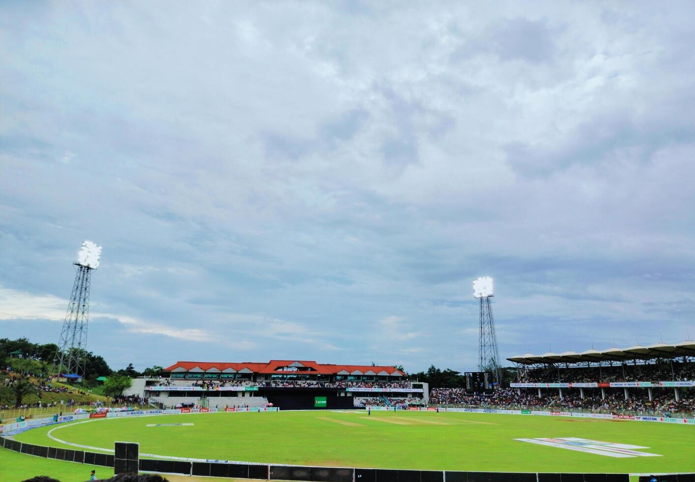 Cloudy sky Cricket stadium photo