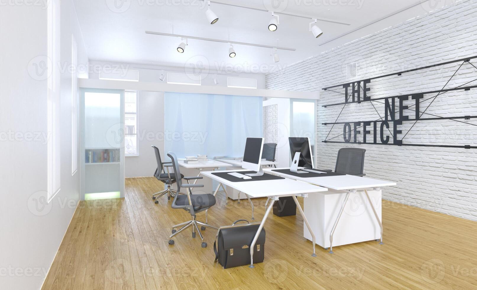 Modern office interior 3d photo