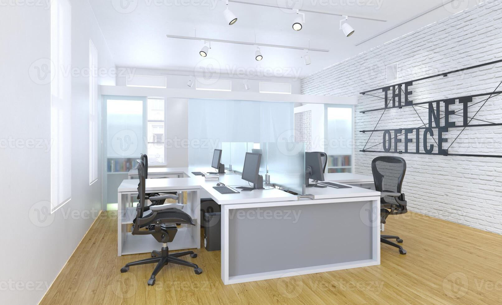 Modern office interior 3d photo