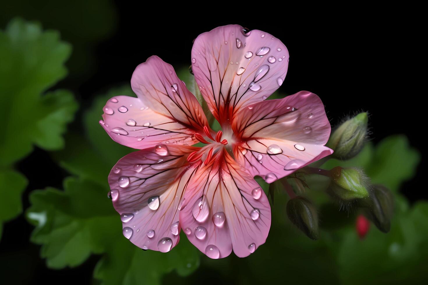 AI generated Geranium - Pelargonium - Flower native to southern Africa - Known for their fragrant foliage and colorful blooms. A symbol of friendship and happiness photo