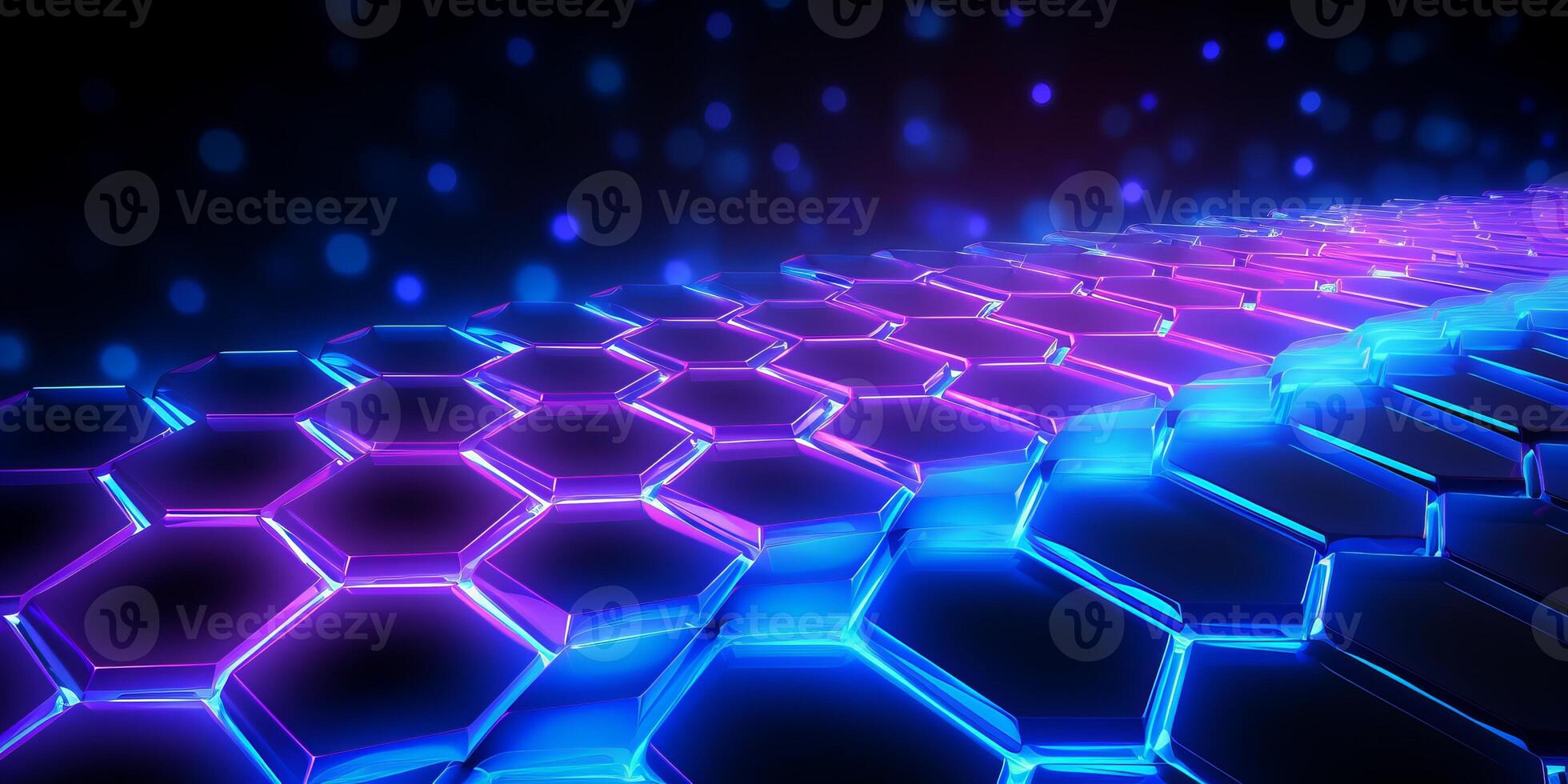 AI generated Futuristic Hexagon Cosmos Abstract Background photo