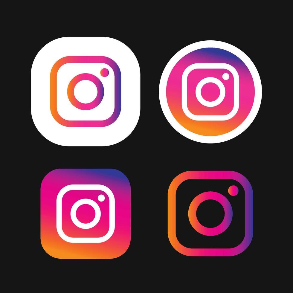 instagram botón icono logo vector