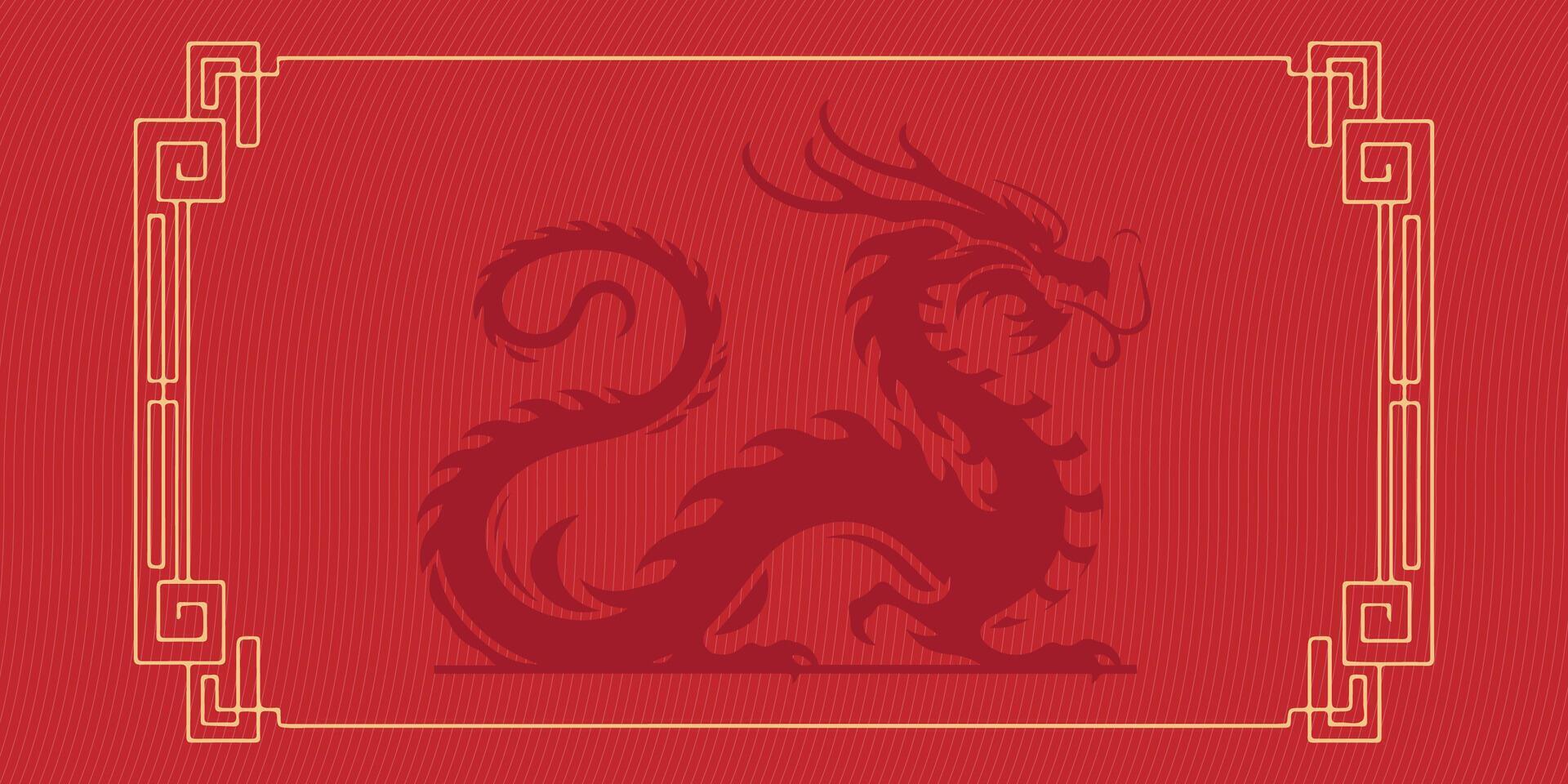 2024 Chinese new year, year of the dragon banner template design with dragons vector