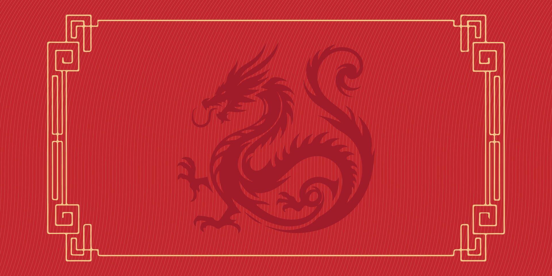 2024 Chinese new year, year of the dragon banner template design with dragons vector