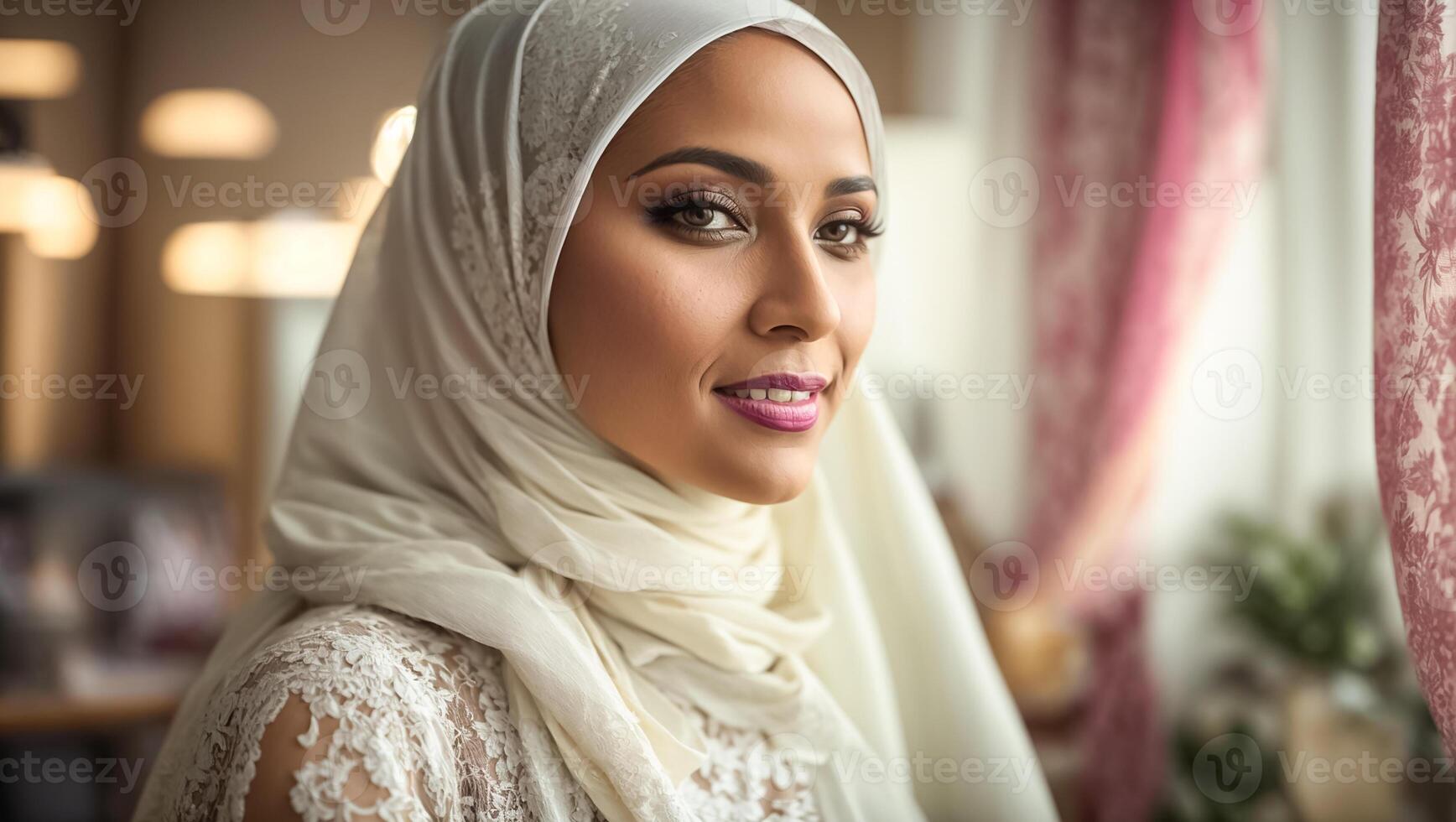 ai generado retrato de un hermosa árabe mujer en tradicional ropa foto