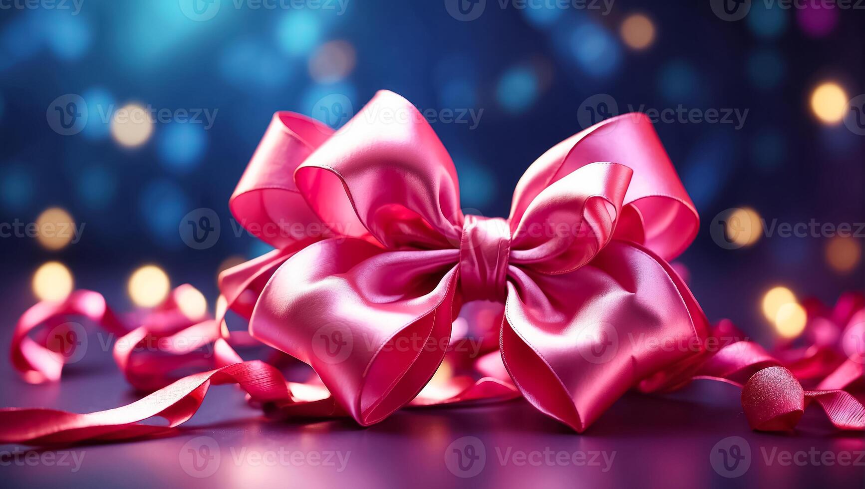 AI generated Beautiful silk bow festive background photo