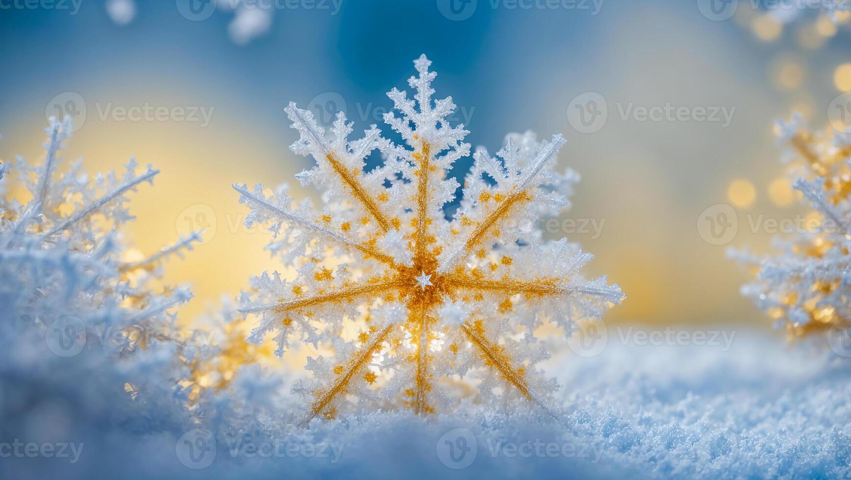 AI generated Beautiful, snowflake, close-up, photo