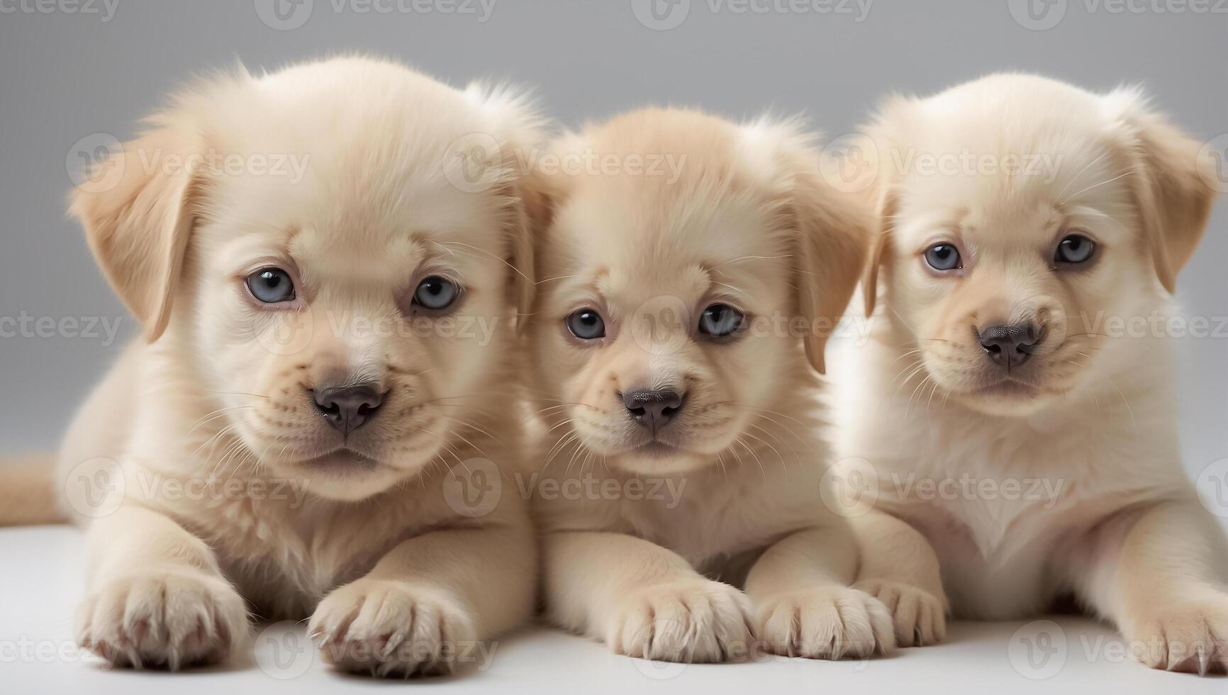 AI generated Cute fluffy puppies photo