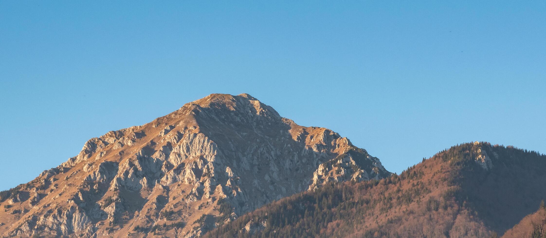 Sunny autmn hilltops in Slovenia. photo