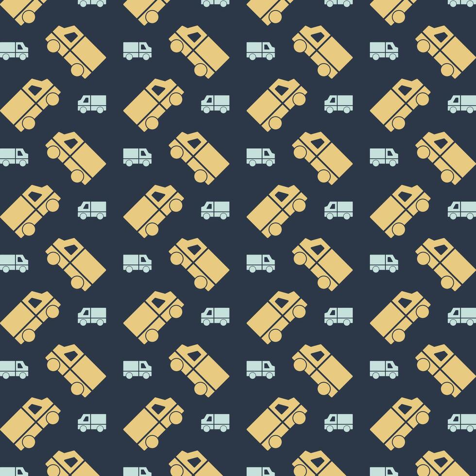 Van icon repeating yellow trendy pattern colorful vector illustration background