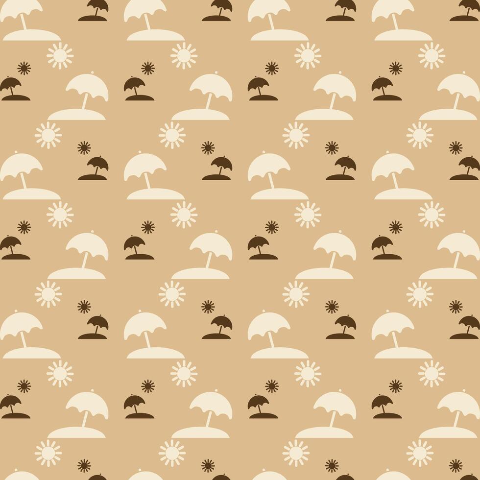 Beach Umbrella trendy repeating pattern brown abstract background vector illustration