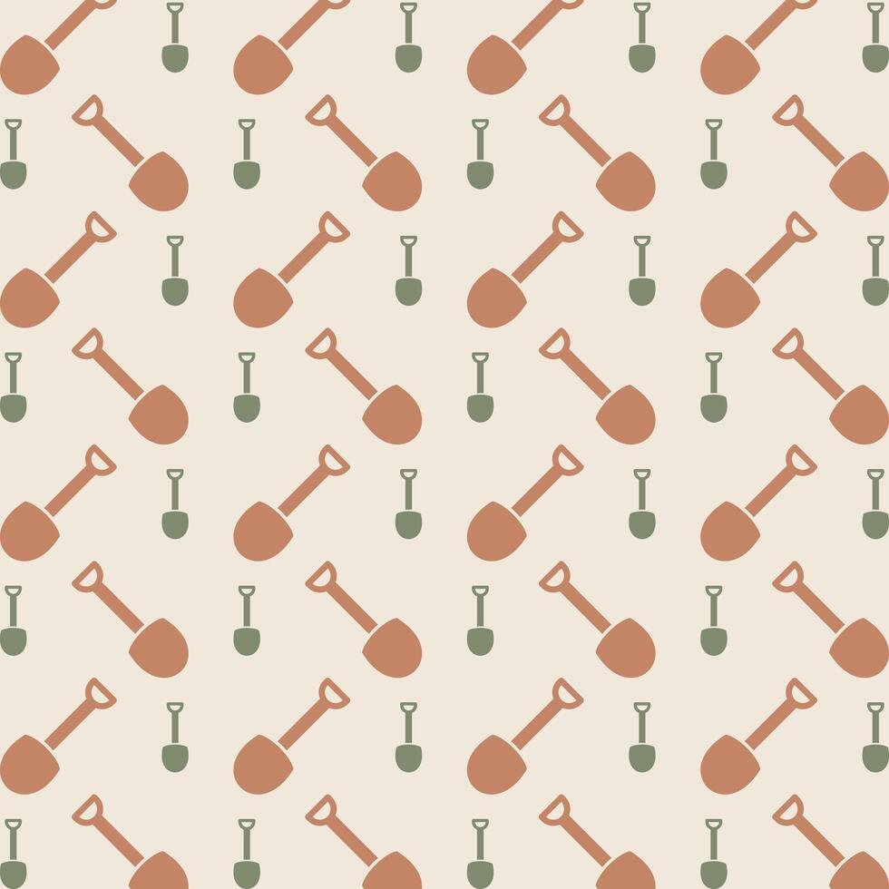 Shovel icon repeating trendy pattern beautiful vector gift wrapping background