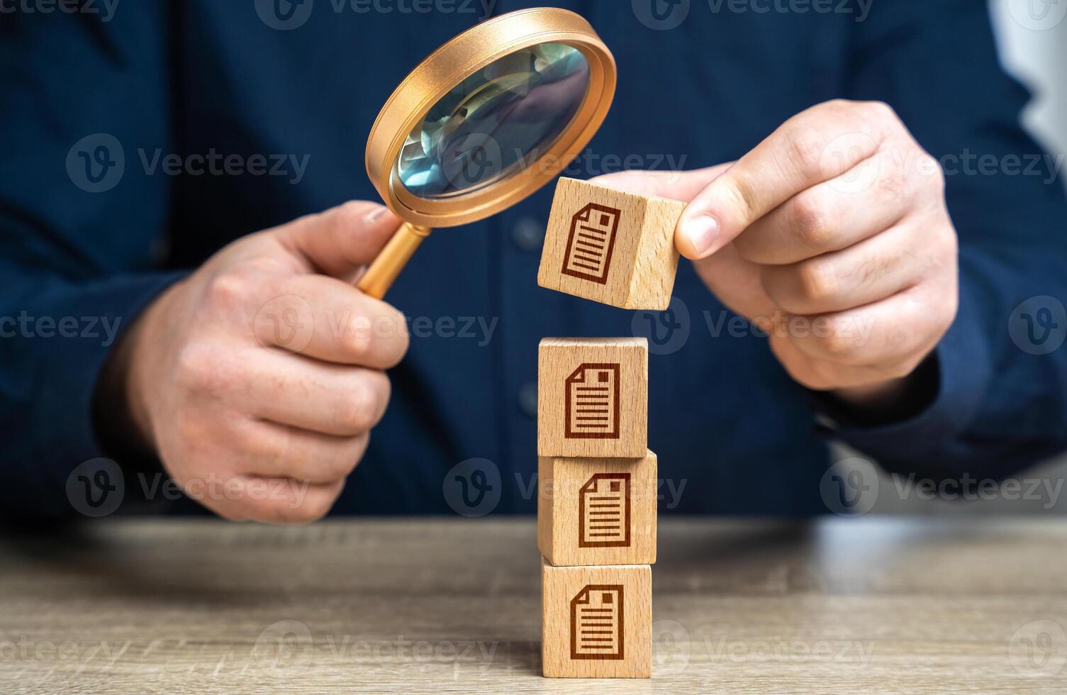 Study documents, laws and acts. Search for documents and information. Search engine. Archive. Online registers. Digitalization of document flow. Bureaucracy. Authenticity check. photo