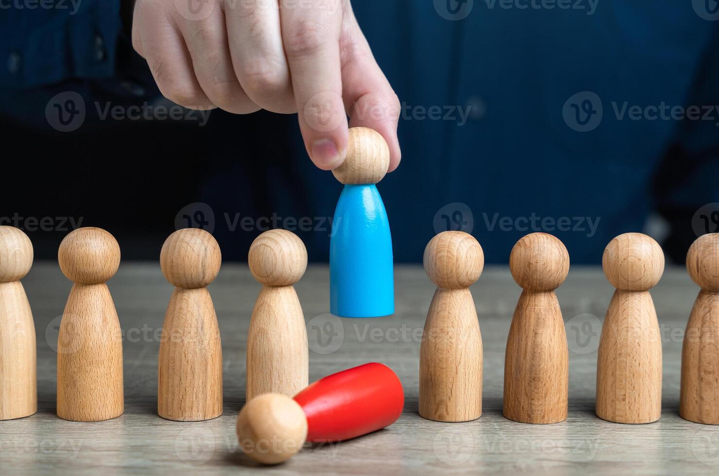 Change of employees on staff. Replacing an old worker with a more loyal or productive one. Human resources and HR policy. Installing a subservient leader, easily influenced photo
