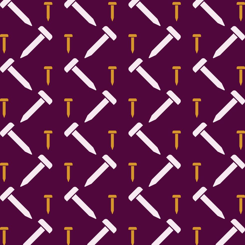 Nail Icon Vector Illustration repeating trendy cute pattern colorful red background