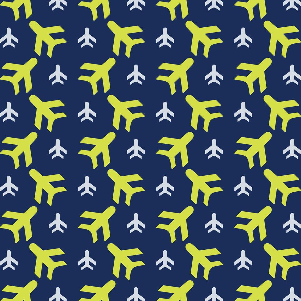 Airplane icon repeating green trendy pattern colorful vector illustration background