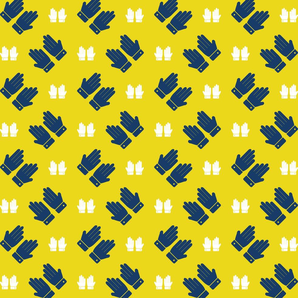 Gloves Icon repeating trendy pattern colorful vector illustration yellow background