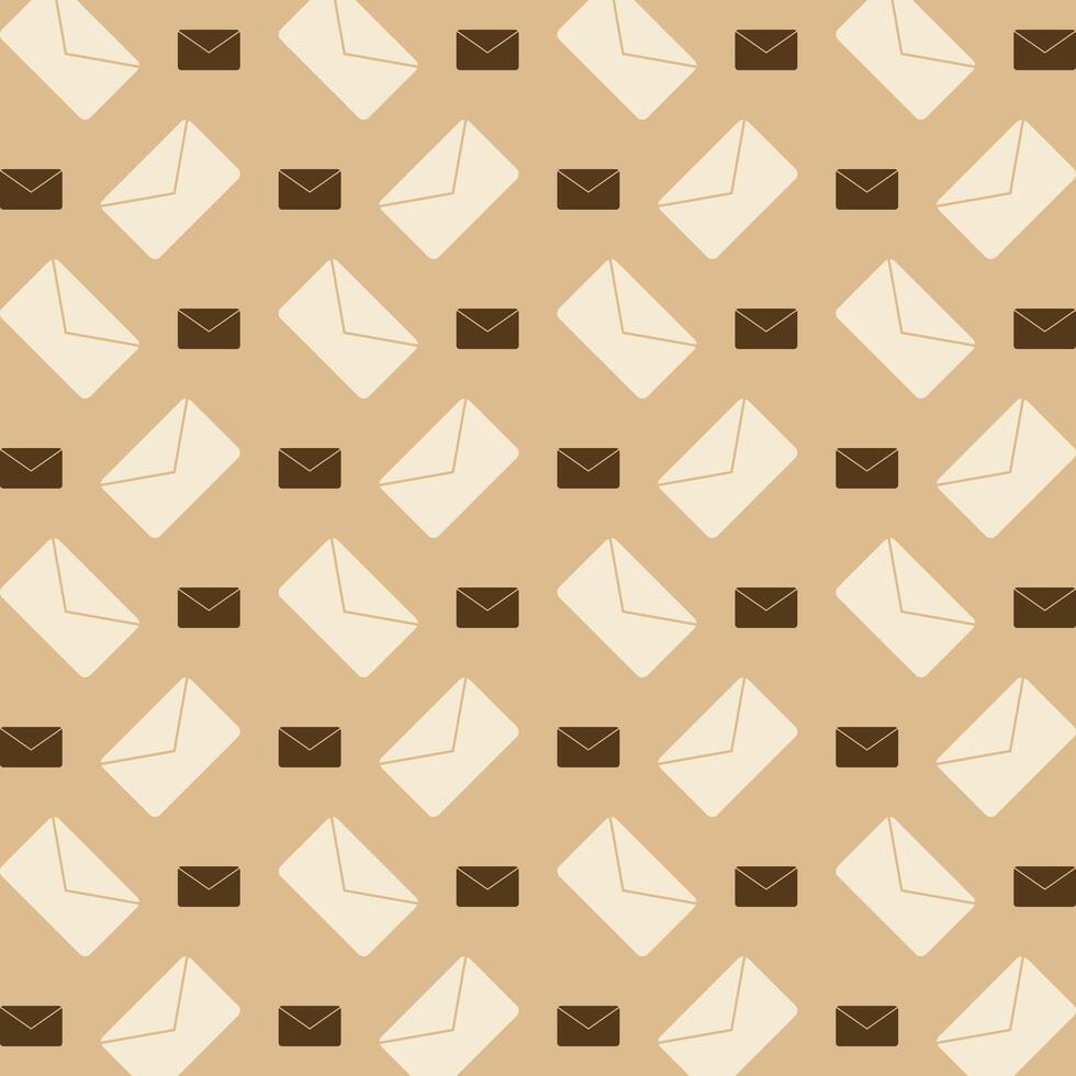 Envelope trendy repeating pattern brown abstract background vector illustration