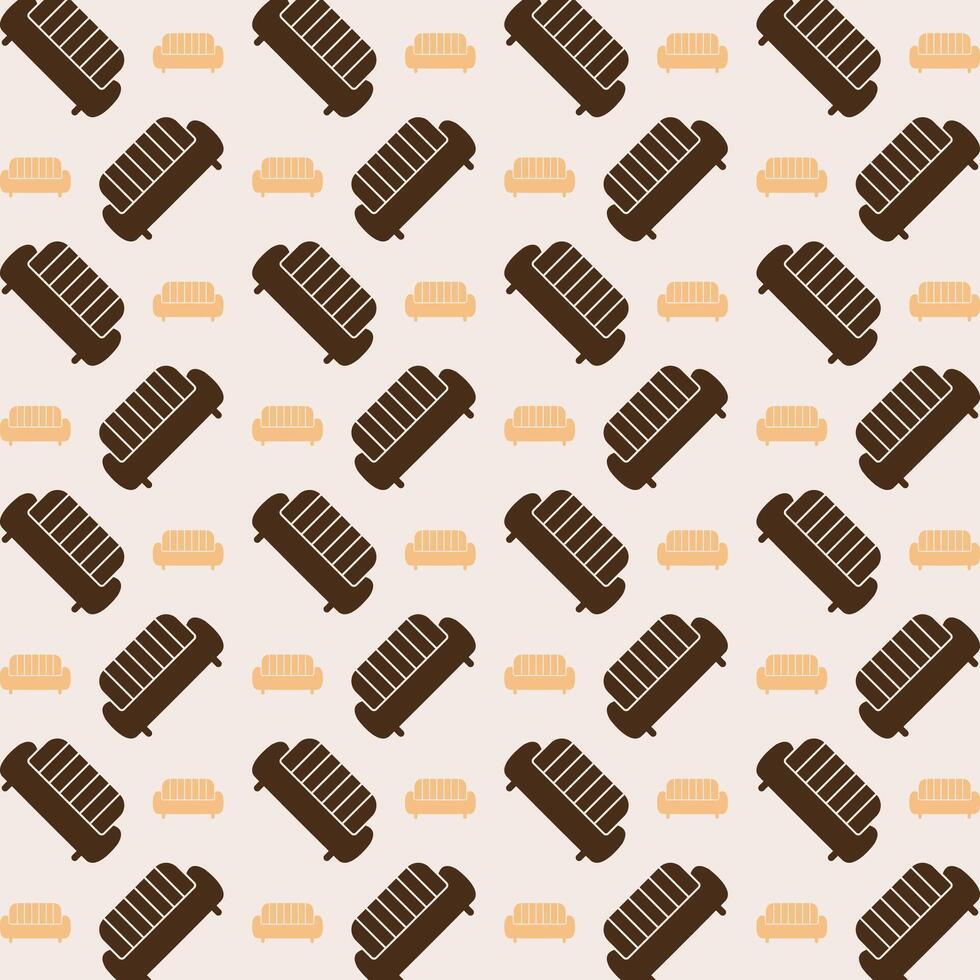 Sofa icon repeating trendy pattern beautiful vector illustration light background