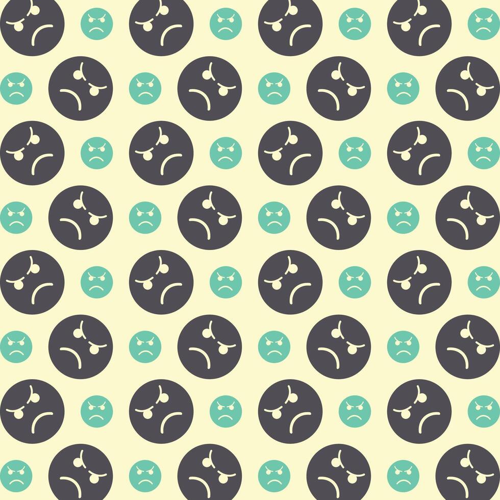 Angry Emoticon trendy pattern design beautiful repeating vector illustration background