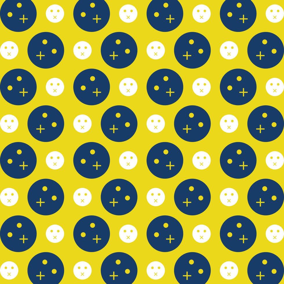 Mute Emoji repeating trendy pattern colorful vector illustration yellow background