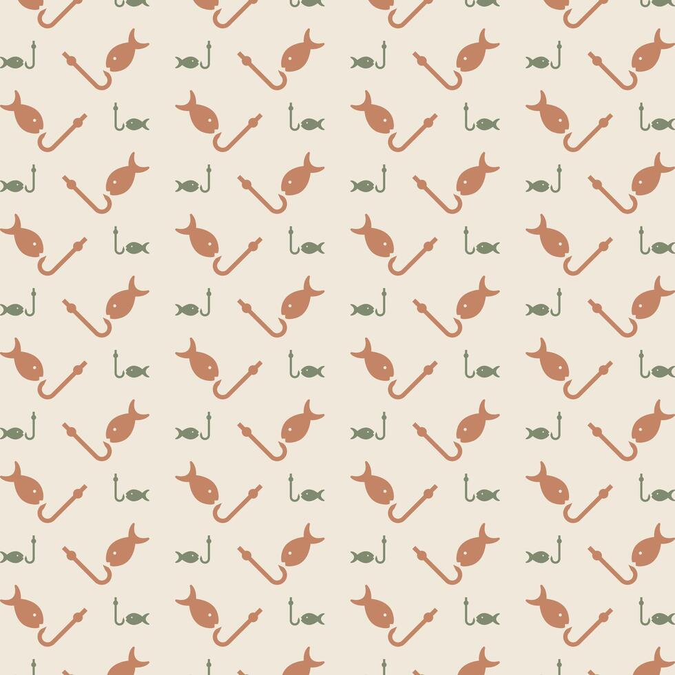 Fishing icon repeating trendy pattern beautiful vector gift wrapping background