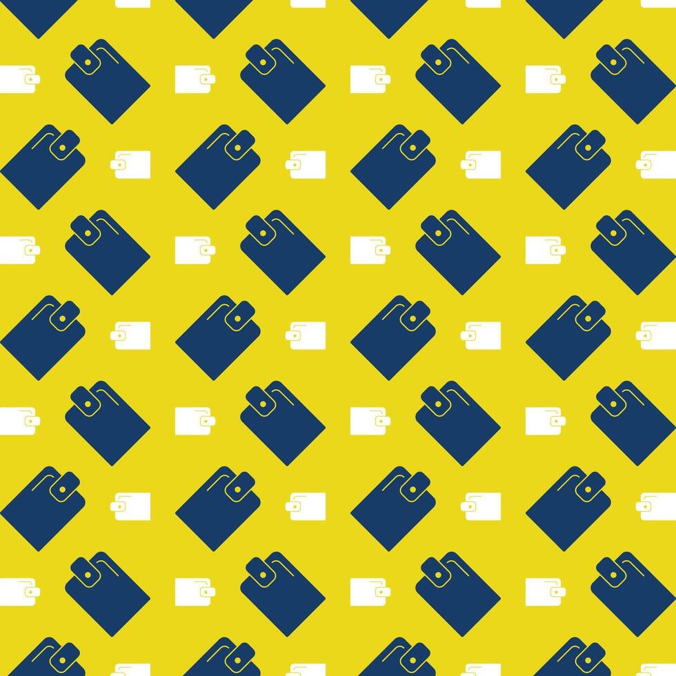 Wallet Icon repeating trendy pattern colorful vector illustration yellow background