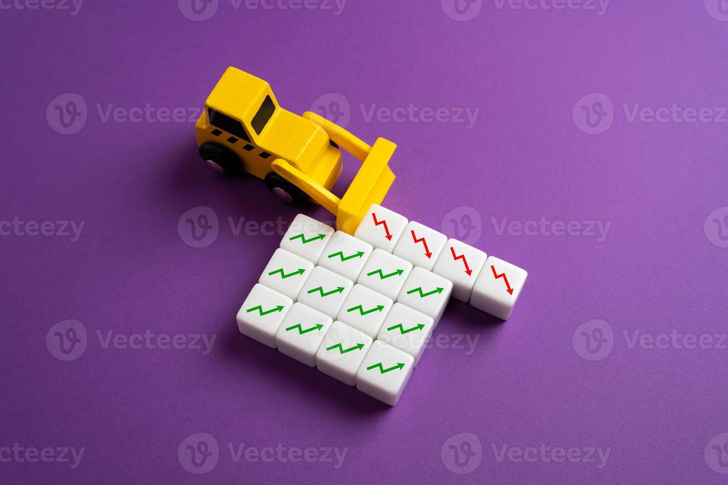 The bulldozer removes all unprofitability. Remove sources of losses. Get rid of unprofitable assets and businesses. photo