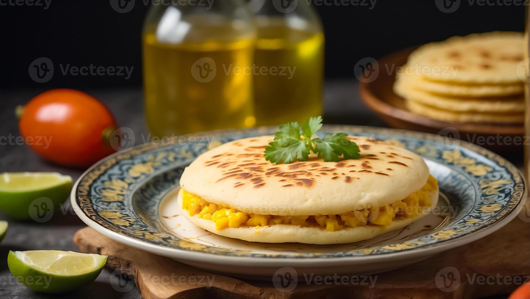 AI generated Delicious arepas in the kitchen photo