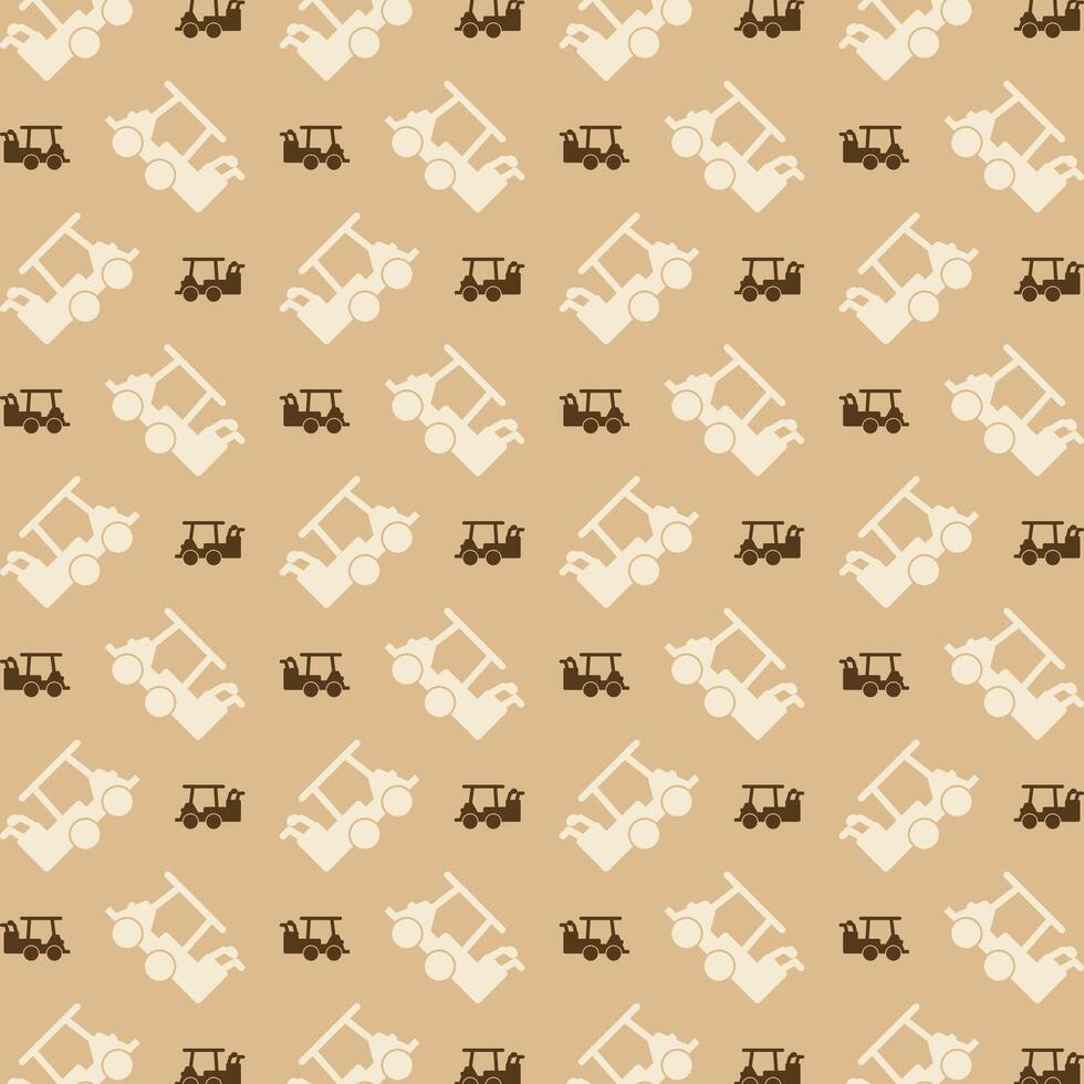 Golf Cart trendy repeating pattern brown abstract background vector illustration