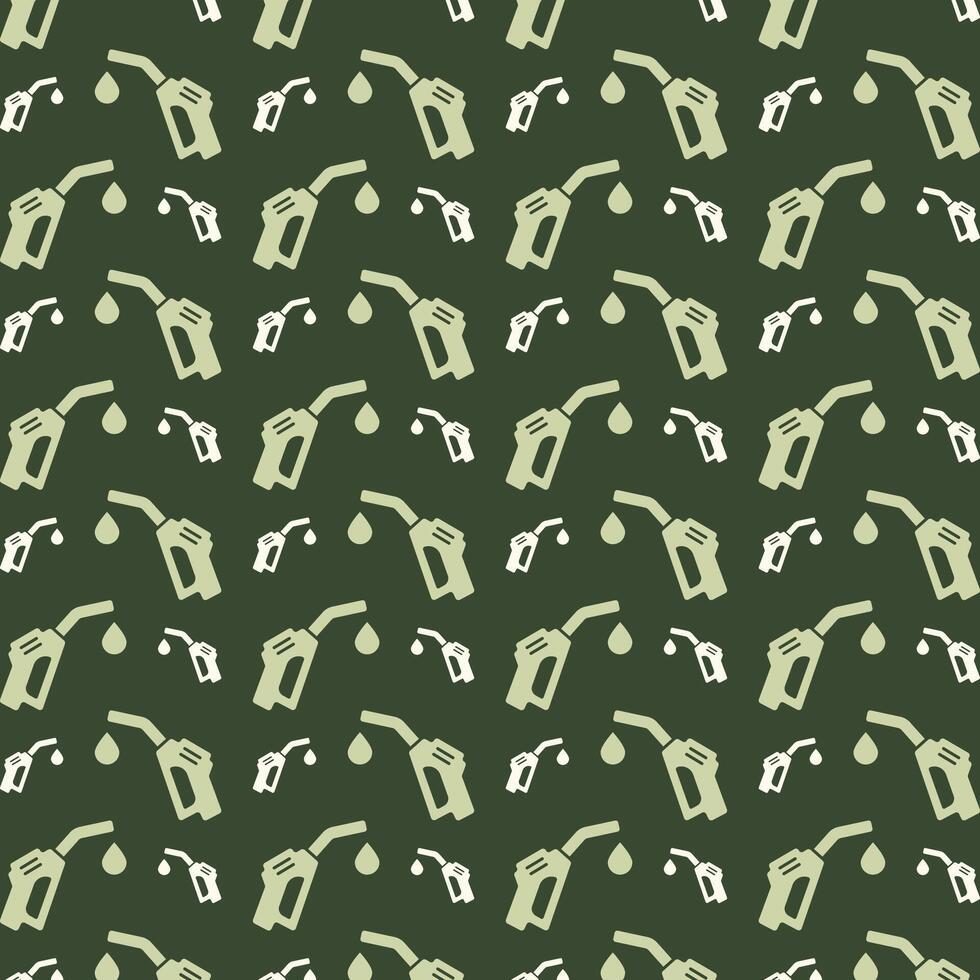 Fuel icon repeating trendy pattern beautiful green vector illustration background