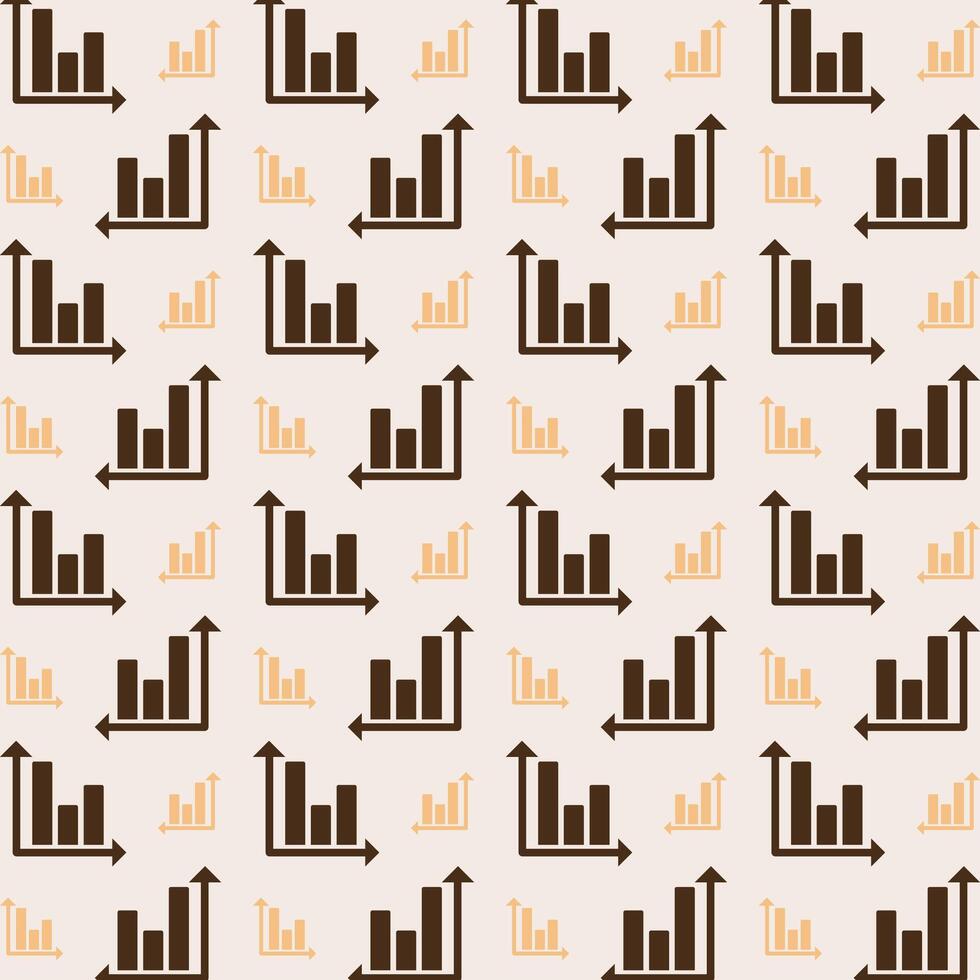 Bar Chart icon repeating trendy pattern beautiful vector illustration light background