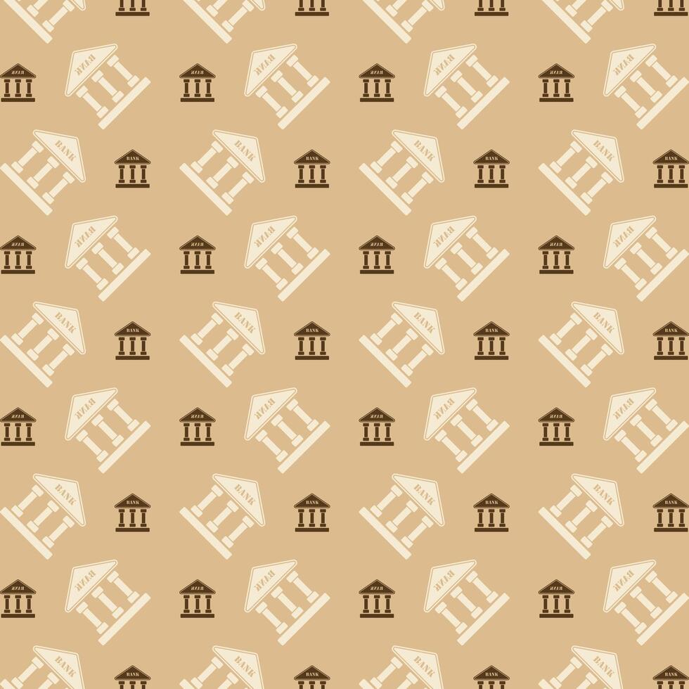 Bank trendy repeating pattern brown abstract background vector illustration