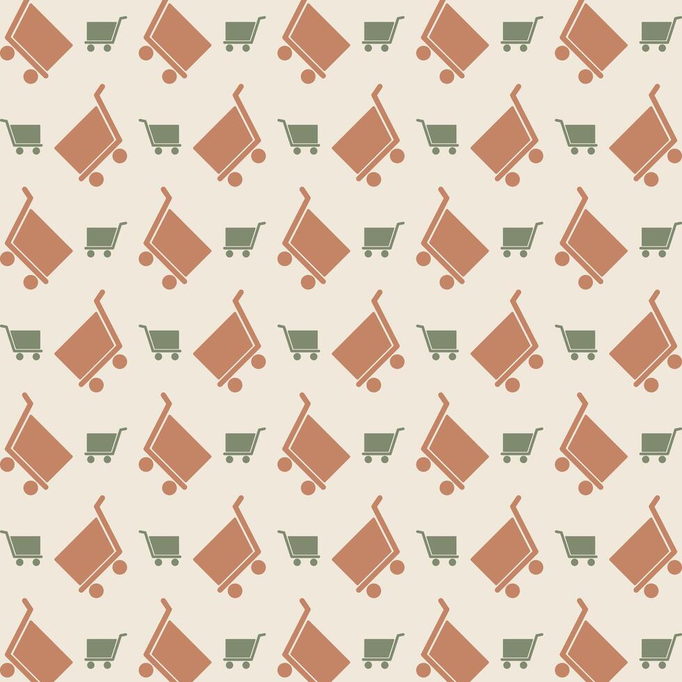 Cart icon repeating trendy pattern beautiful vector gift wrapping background