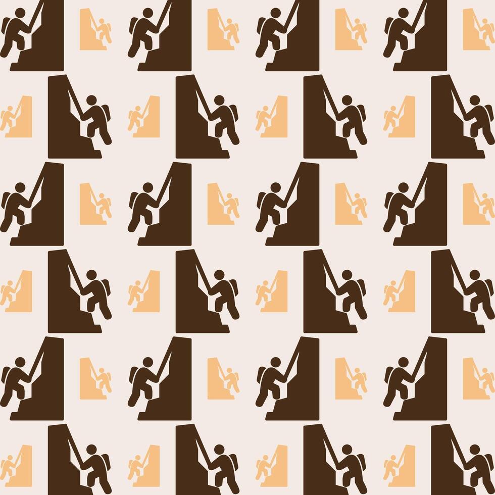 Climbing icon repeating trendy pattern beautiful vector illustration light background