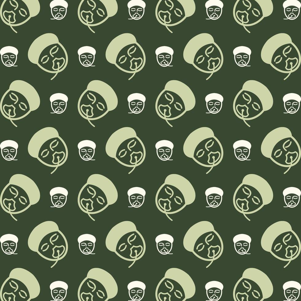 Anesthesia icon repeating trendy pattern beautiful green vector illustration background