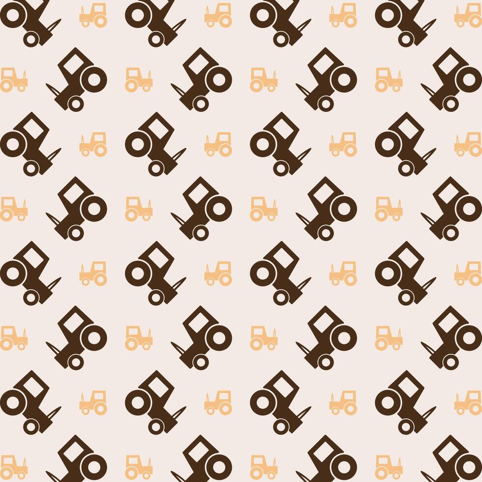 Tractor icon repeating trendy pattern beautiful vector illustration light background