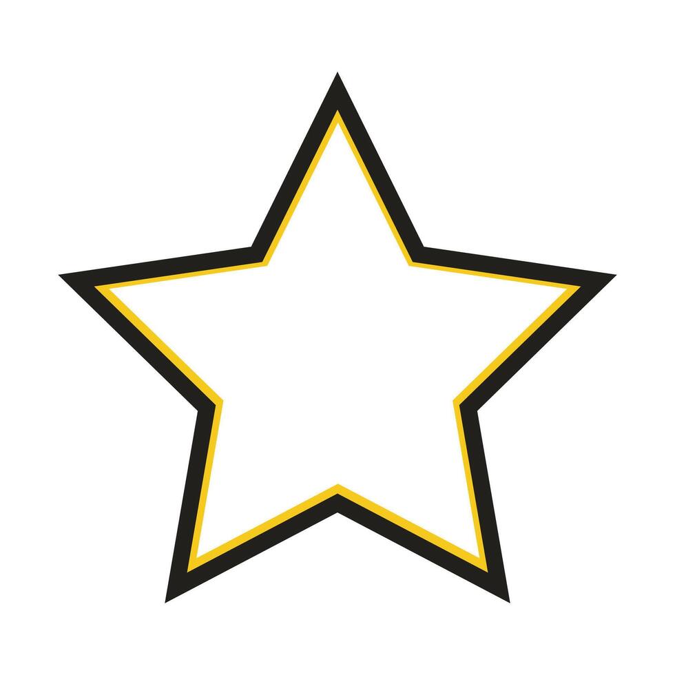 Black And Yellow Star Icon Vector Illustration