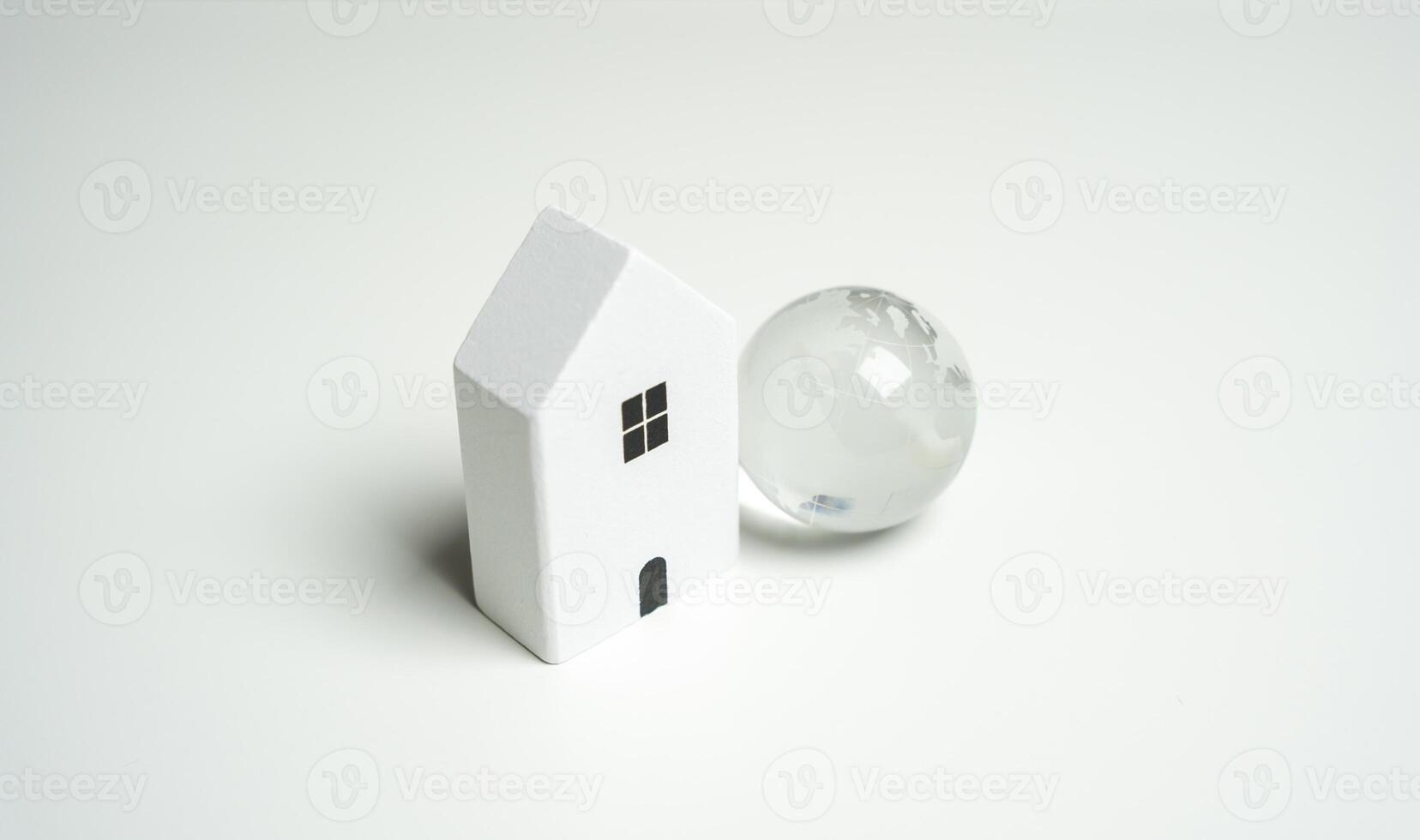 House and earth globe. Communication and connectivity. Internet. photo