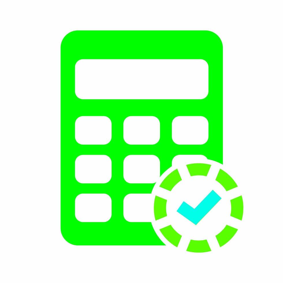 Calculator With Check Mark Icon vector