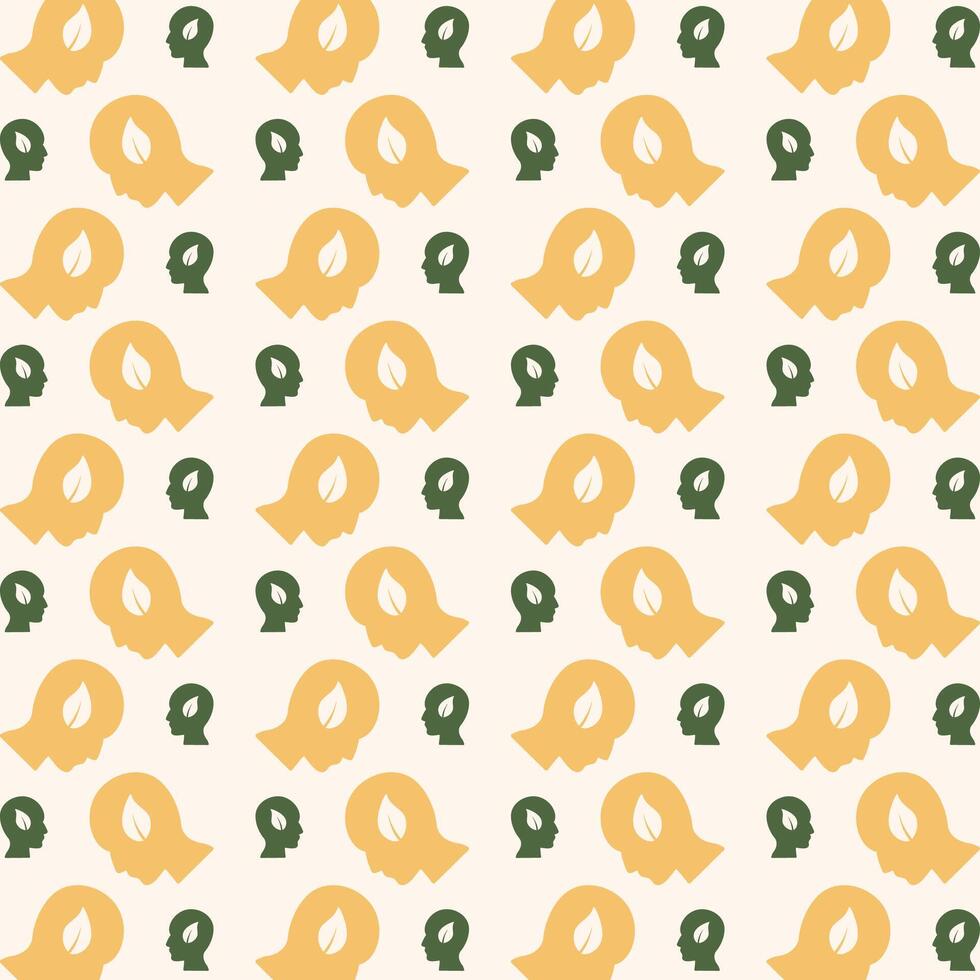 Eco Mind icon repeating trendy pattern colorful vector illustration wallpaper background